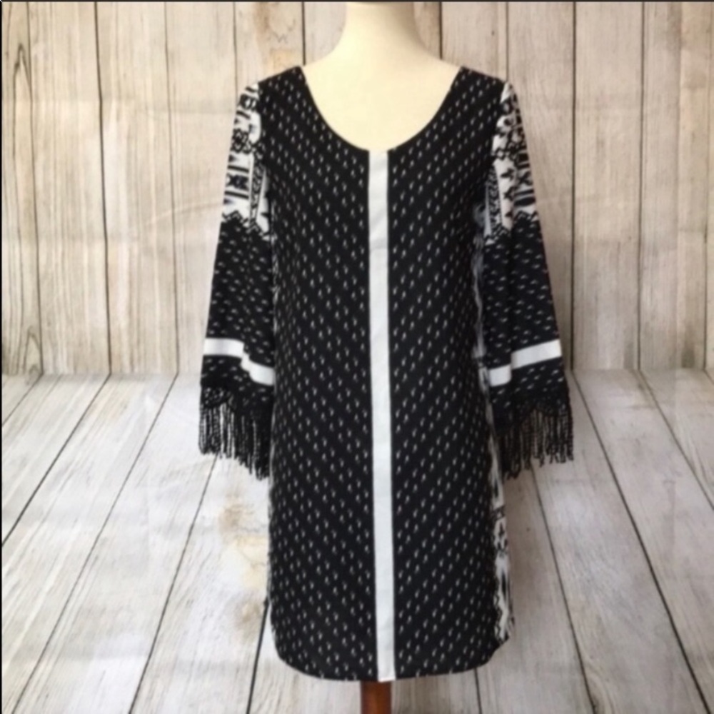 Boho style dress with fringe detail